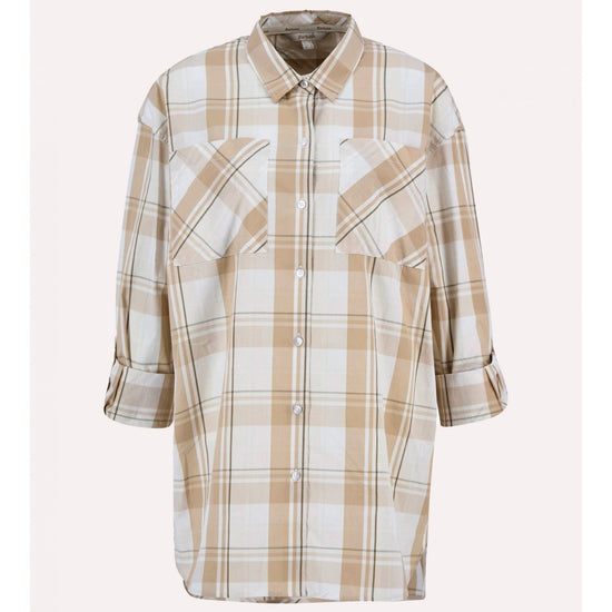 Young Ideas/Henmores - Nicola Check Shirt - BE13 Light Sand Check - 8