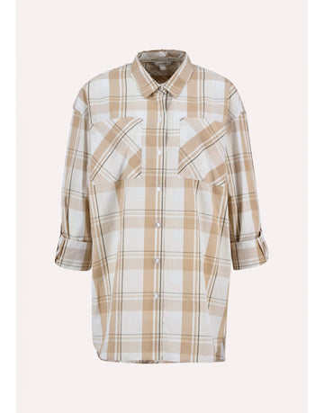 Young Ideas/Henmores - Nicola Check Shirt - BE13 Light Sand Check - 8
