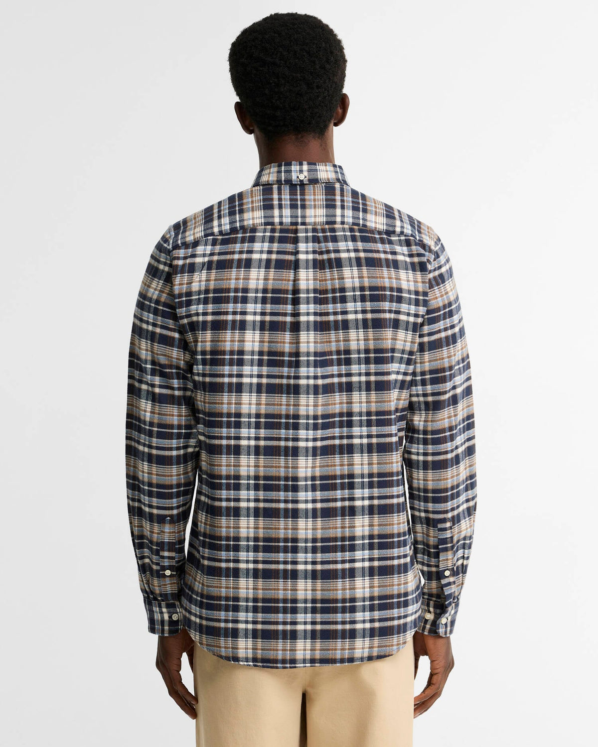 Young Ideas & Henmores -Northfell Tailored Checked Shirt -NY91 Navy -L