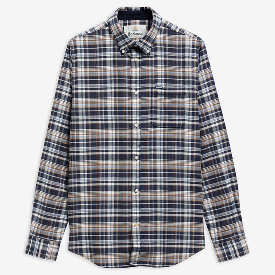 Young Ideas & Henmores -Northfell Tailored Checked Shirt -NY91 Navy -L