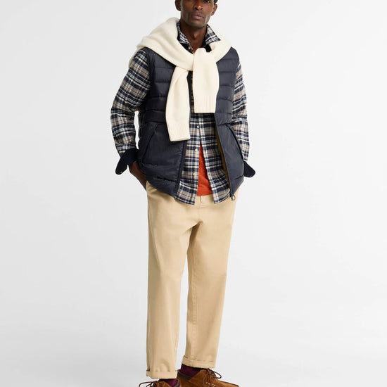 Young Ideas & Henmores -Northfell Tailored Checked Shirt -NY91 Navy -L