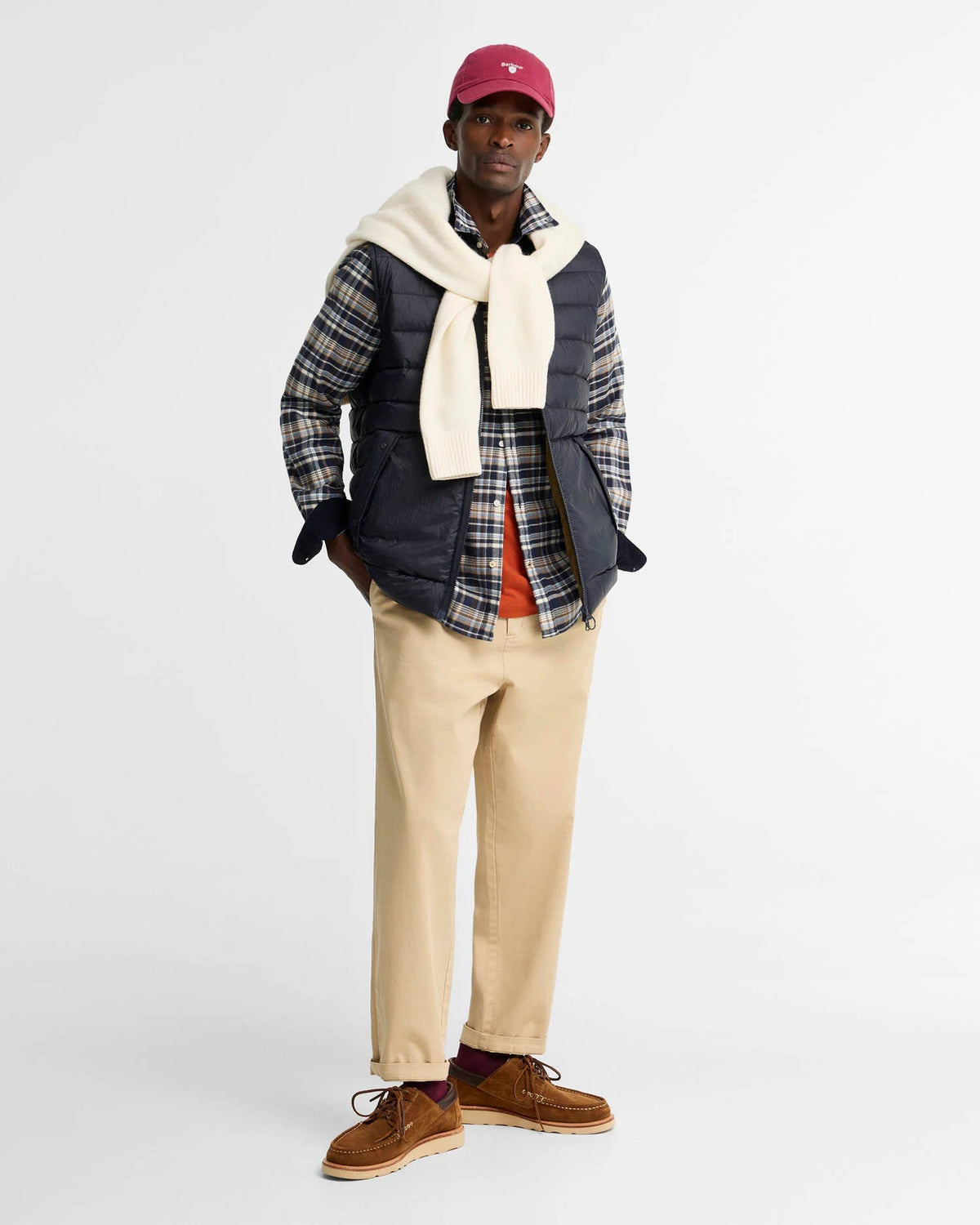 Young Ideas & Henmores -Northfell Tailored Checked Shirt -NY91 Navy -L