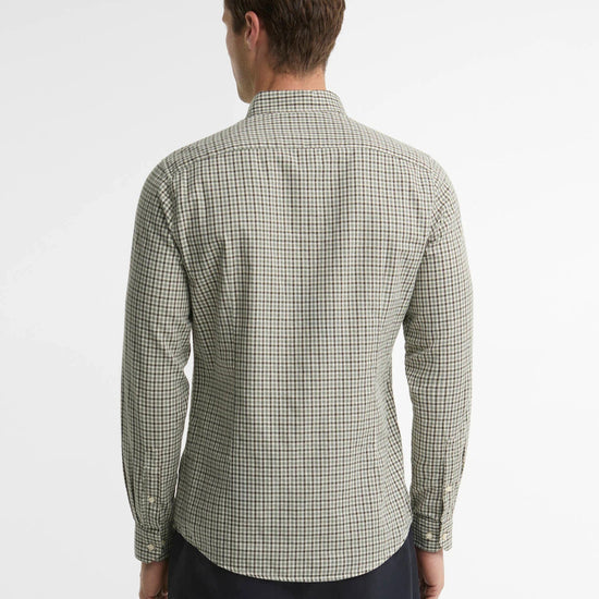 Young Ideas & Henmores -Padshaw Tailored Gingham Shirt -OL51 Olive -L