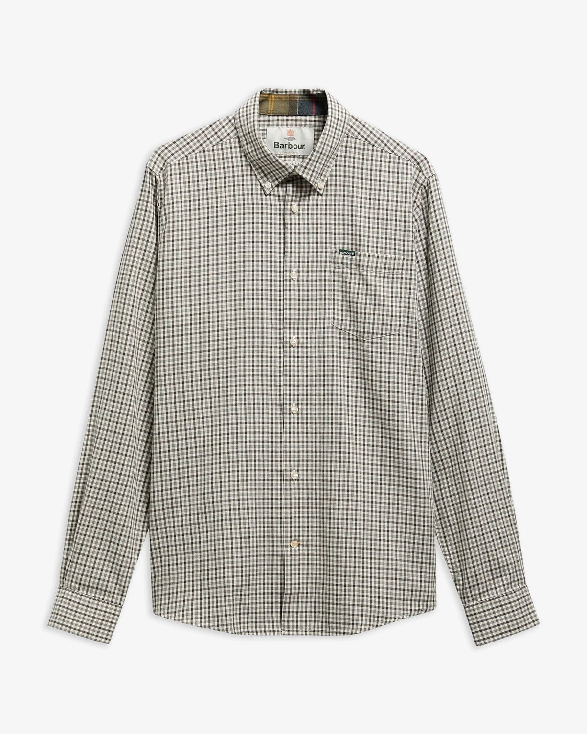 Young Ideas & Henmores -Padshaw Tailored Gingham Shirt -OL51 Olive -L