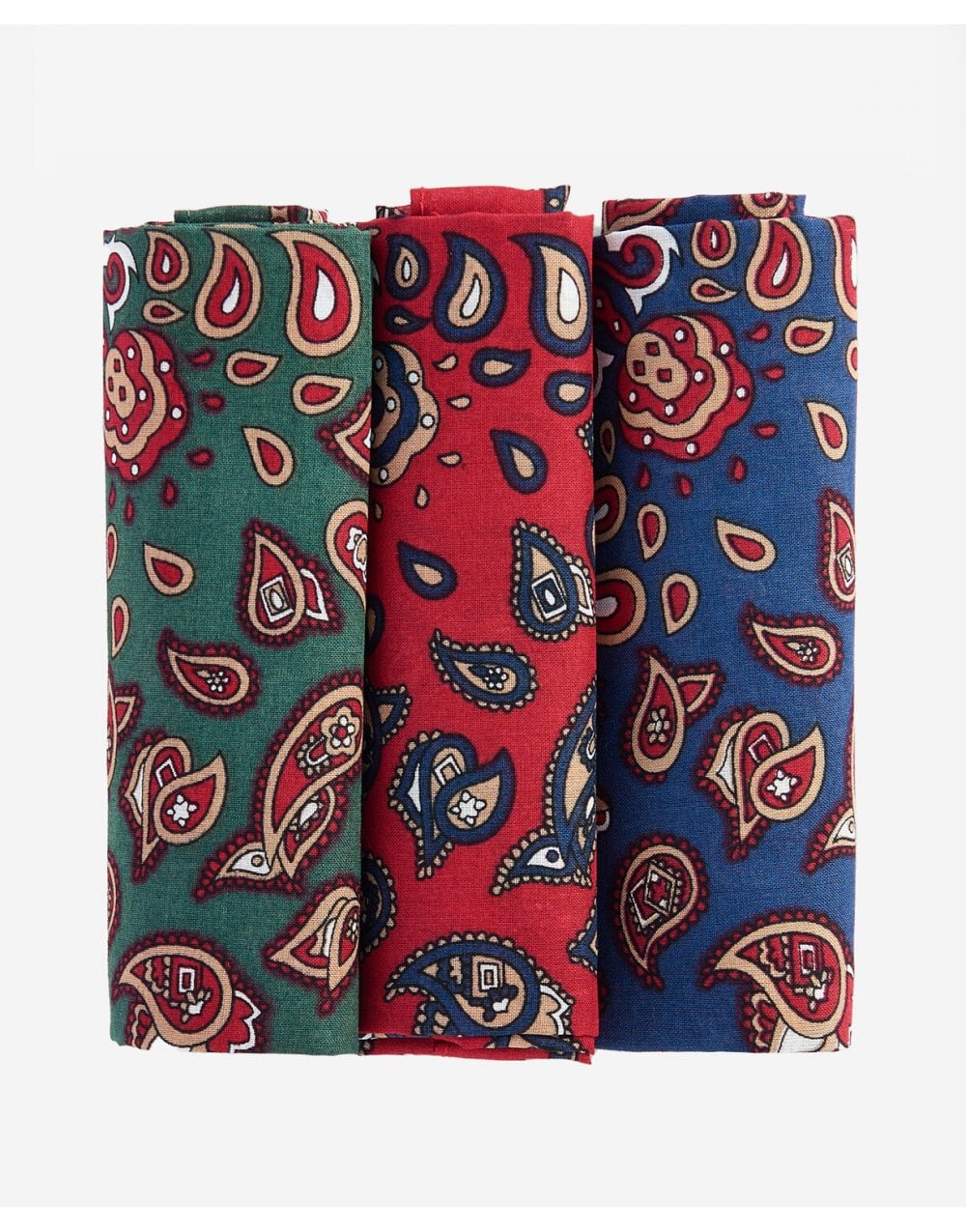 Young Ideas/Henmores - Paisley Hankies - Boxed Set - MI11 Red/Green/Navy - OS