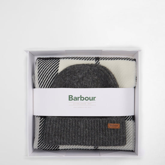 Young Ideas & Henmores -Pendle Beanie & Blair Scarf Gift Set -TN26 Light Birchwood Tartan -OS