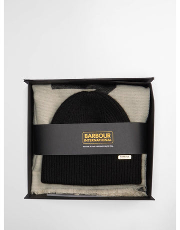 Young Ideas/Henmores - Pendle Beanie & Milla Scarf Gift Set - BK11 Black/Jasmine - OS