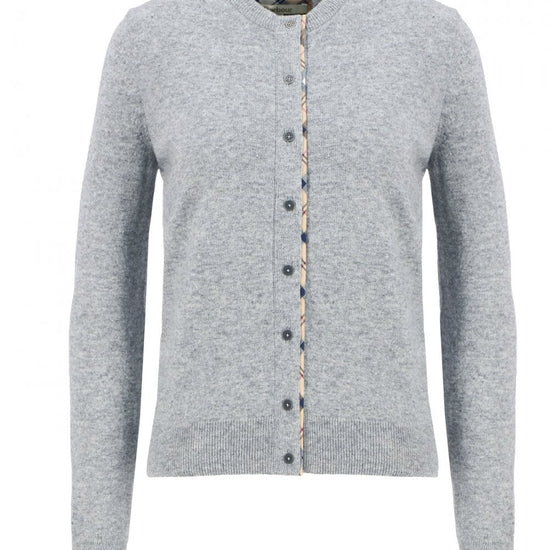 Young Ideas/Henmores - Pendle Knitted Cardigan - GY71 Grey Marl/Hessian Tartan - 8