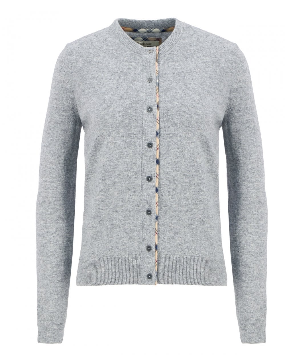 Young Ideas/Henmores - Pendle Knitted Cardigan - GY71 Grey Marl/Hessian Tartan - 8