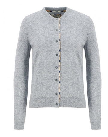 Young Ideas/Henmores - Pendle Knitted Cardigan - GY71 Grey Marl/Hessian Tartan - 8