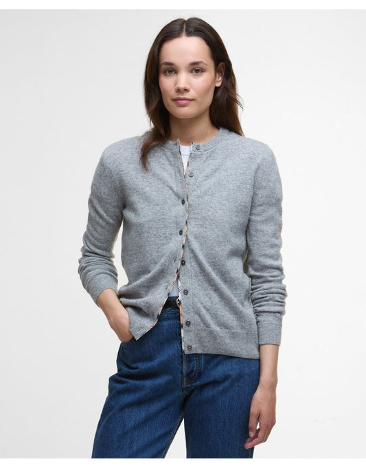 Young Ideas/Henmores - Pendle Knitted Cardigan - GY71 Grey Marl/Hessian Tartan - 8