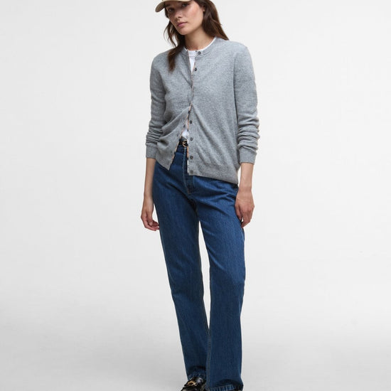 Young Ideas/Henmores - Pendle Knitted Cardigan - GY71 Grey Marl/Hessian Tartan - 8