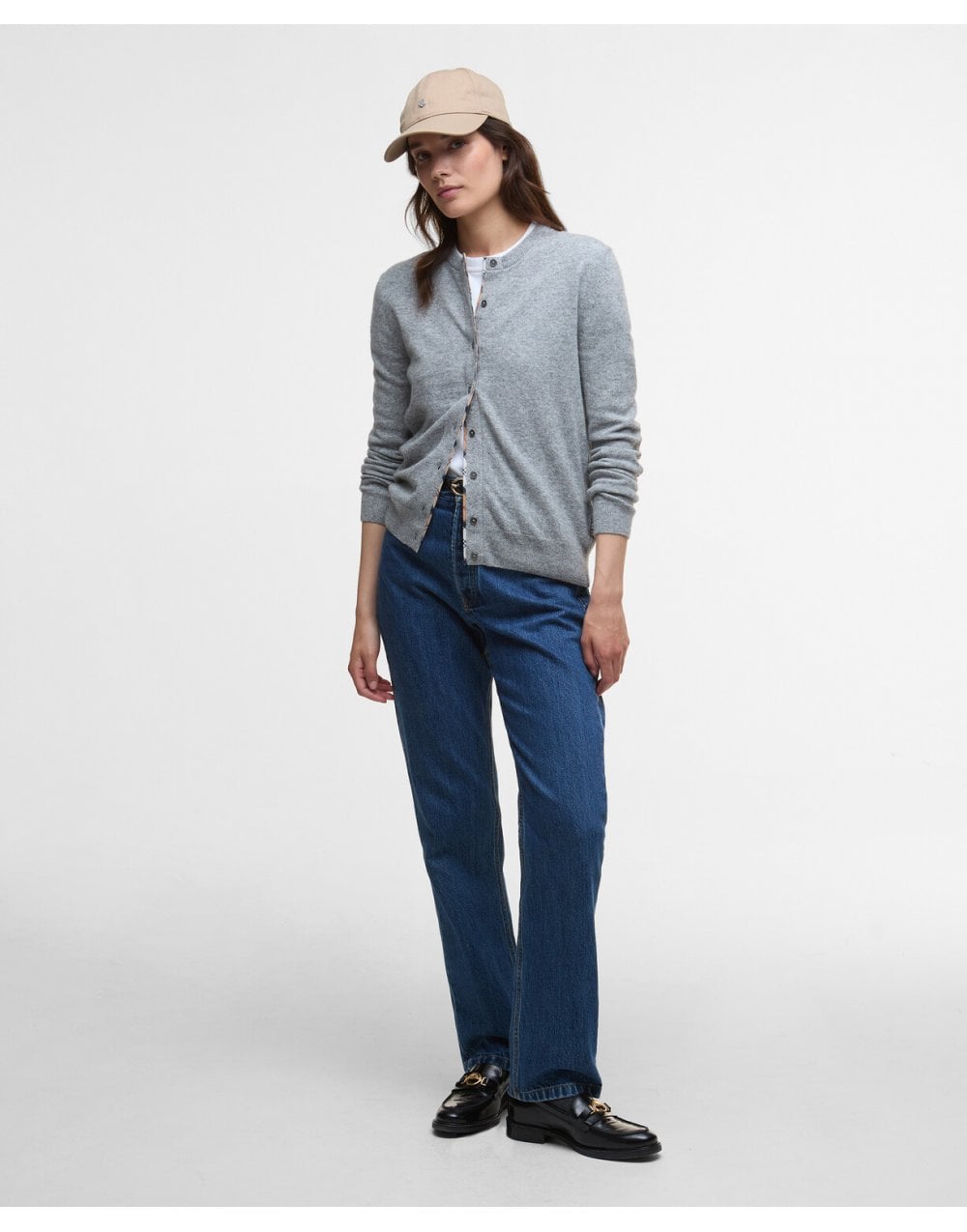 Young Ideas/Henmores - Pendle Knitted Cardigan - GY71 Grey Marl/Hessian Tartan - 8