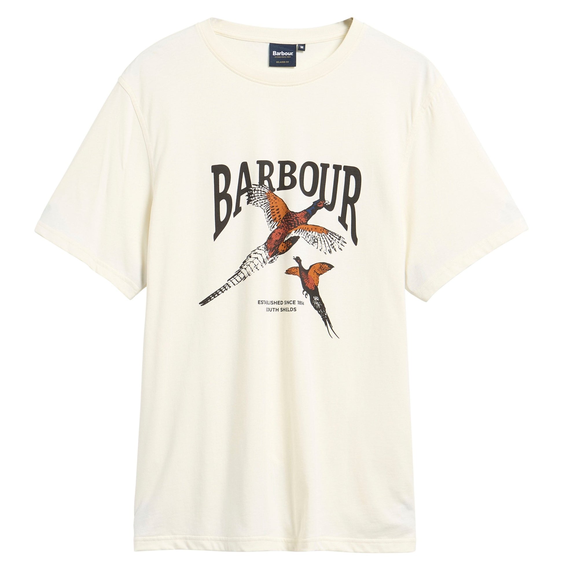 Young Ideas & Henmores -Pheasant Graphic Tailored T-Shirt -WH32 Whisper White -L