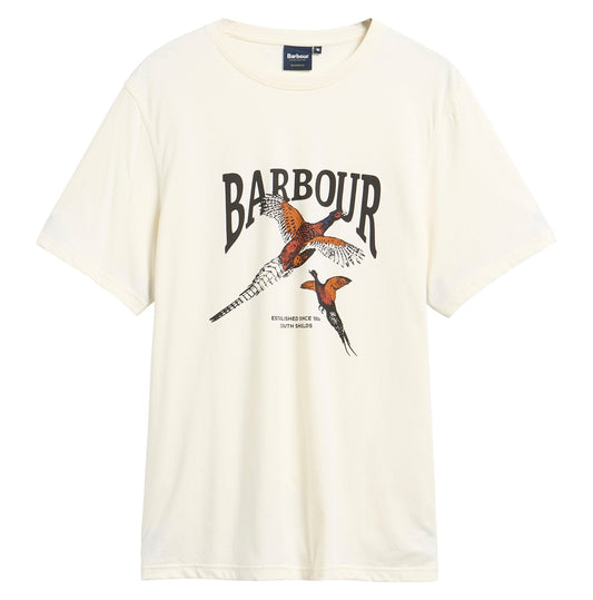 Young Ideas & Henmores -Pheasant Graphic Tailored T-Shirt -WH32 Whisper White -L
