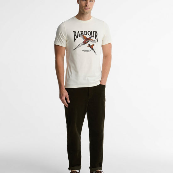 Young Ideas & Henmores -Pheasant Graphic Tailored T-Shirt -WH32 Whisper White -L