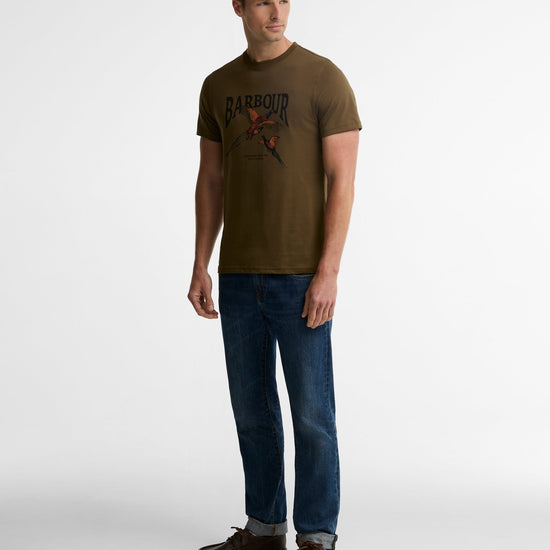Young Ideas & Henmores -Pheasant Graphic Tailored T-Shirt -WH32 Whisper White -L