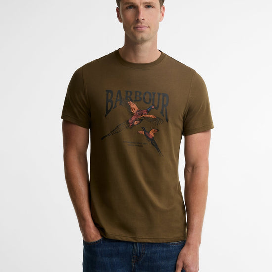 Young Ideas & Henmores -Pheasant Graphic Tailored T-Shirt -WH32 Whisper White -L