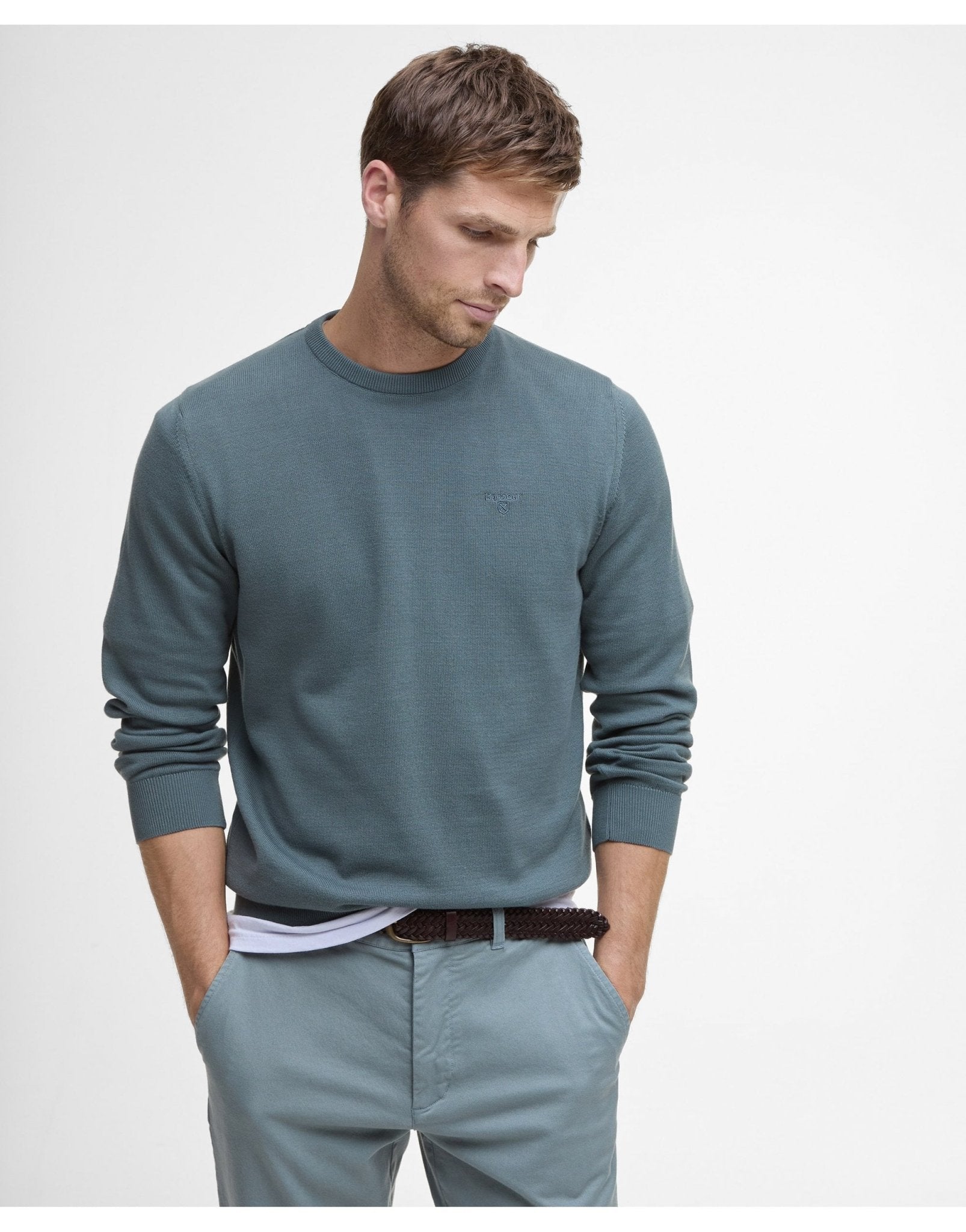Young Ideas/Henmores - Pima Cotton Crew Neck Jumper - BR98 Bitter Chocolate - M