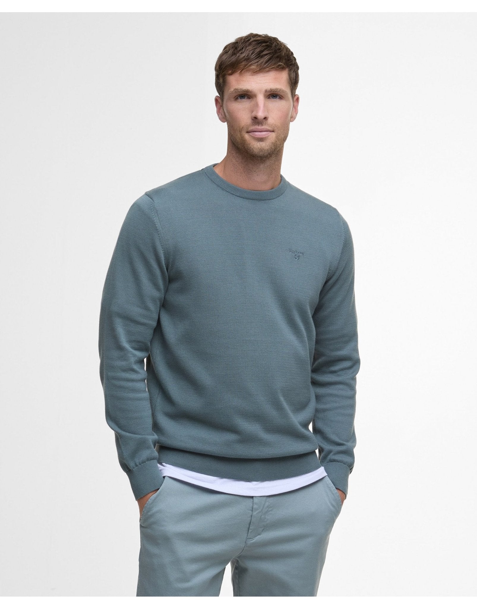 Young Ideas/Henmores - Pima Cotton Crew Neck Jumper - BR98 Bitter Chocolate - M