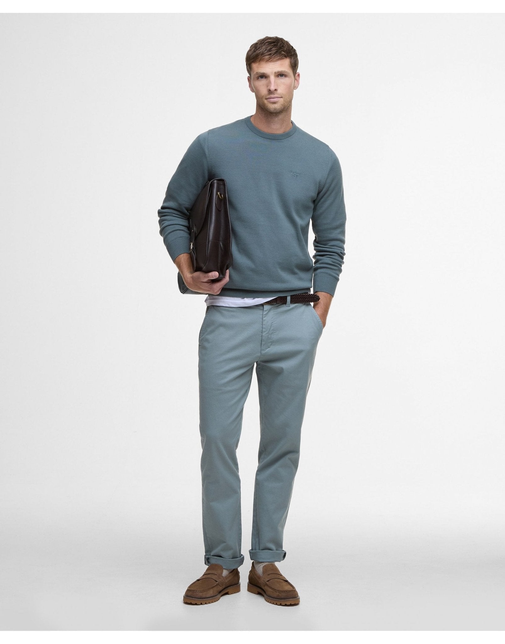 Young Ideas/Henmores - Pima Cotton Crew Neck Jumper - BR98 Bitter Chocolate - M