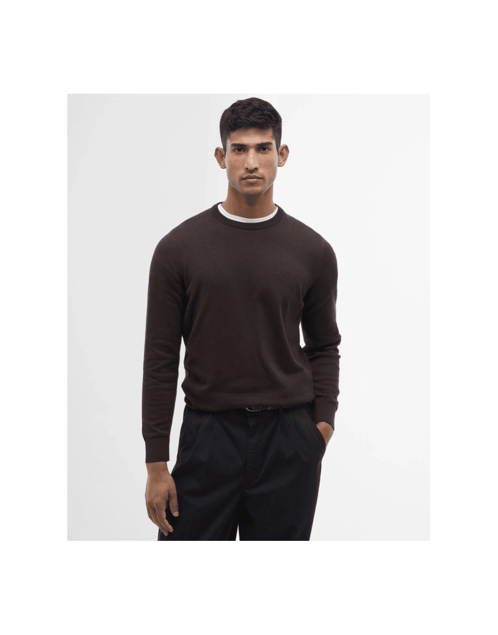 Young Ideas/Henmores - Pima Cotton Crew Neck Jumper - BR98 Bitter Chocolate - M