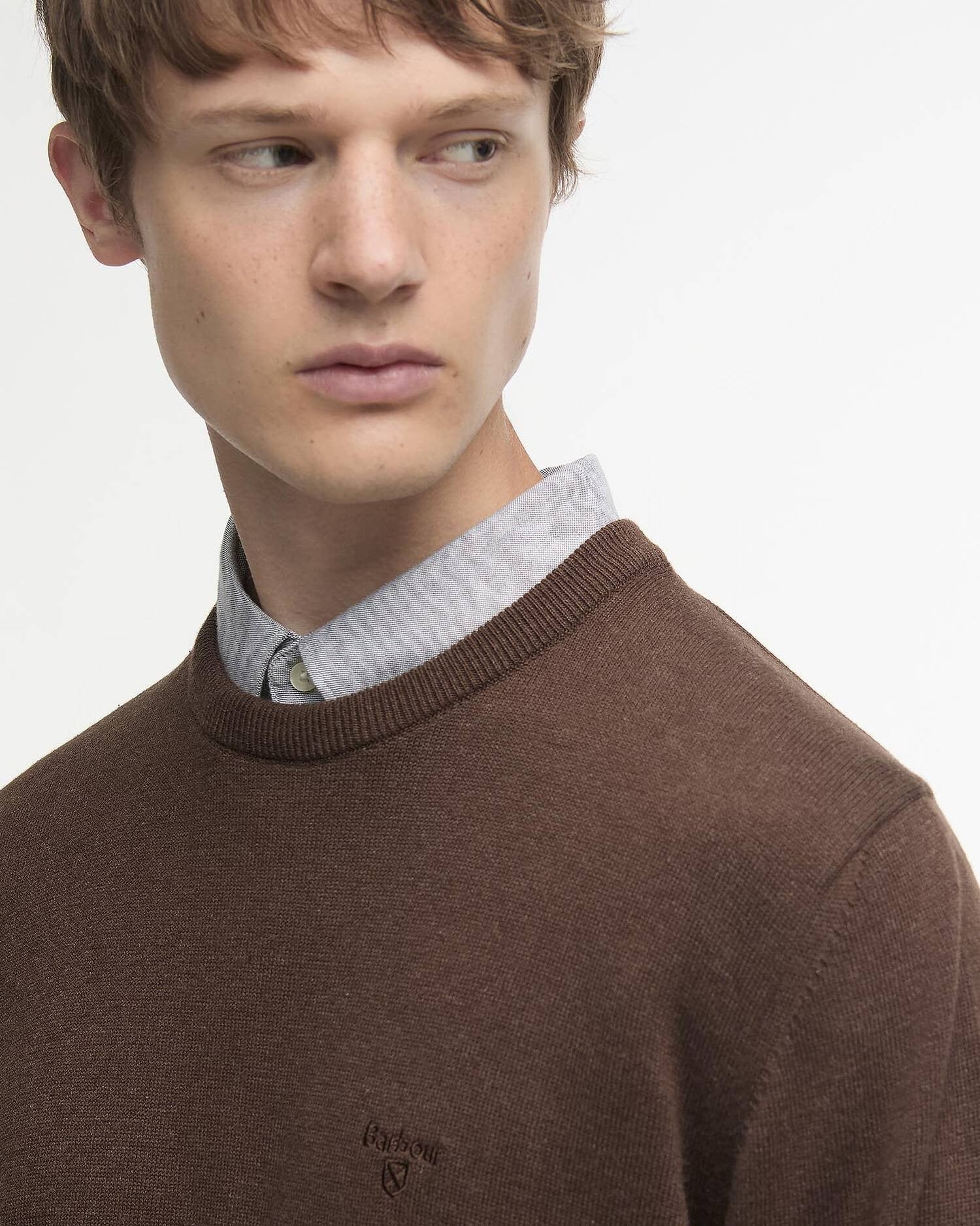 Young Ideas/Henmores - Pima Cotton Crew Neck Sweater - BR38 Umber - M