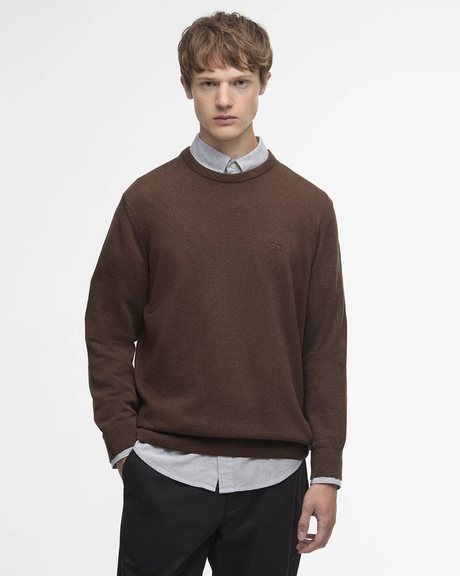 Young Ideas/Henmores - Pima Cotton Crew Neck Sweater - BR38 Umber - M