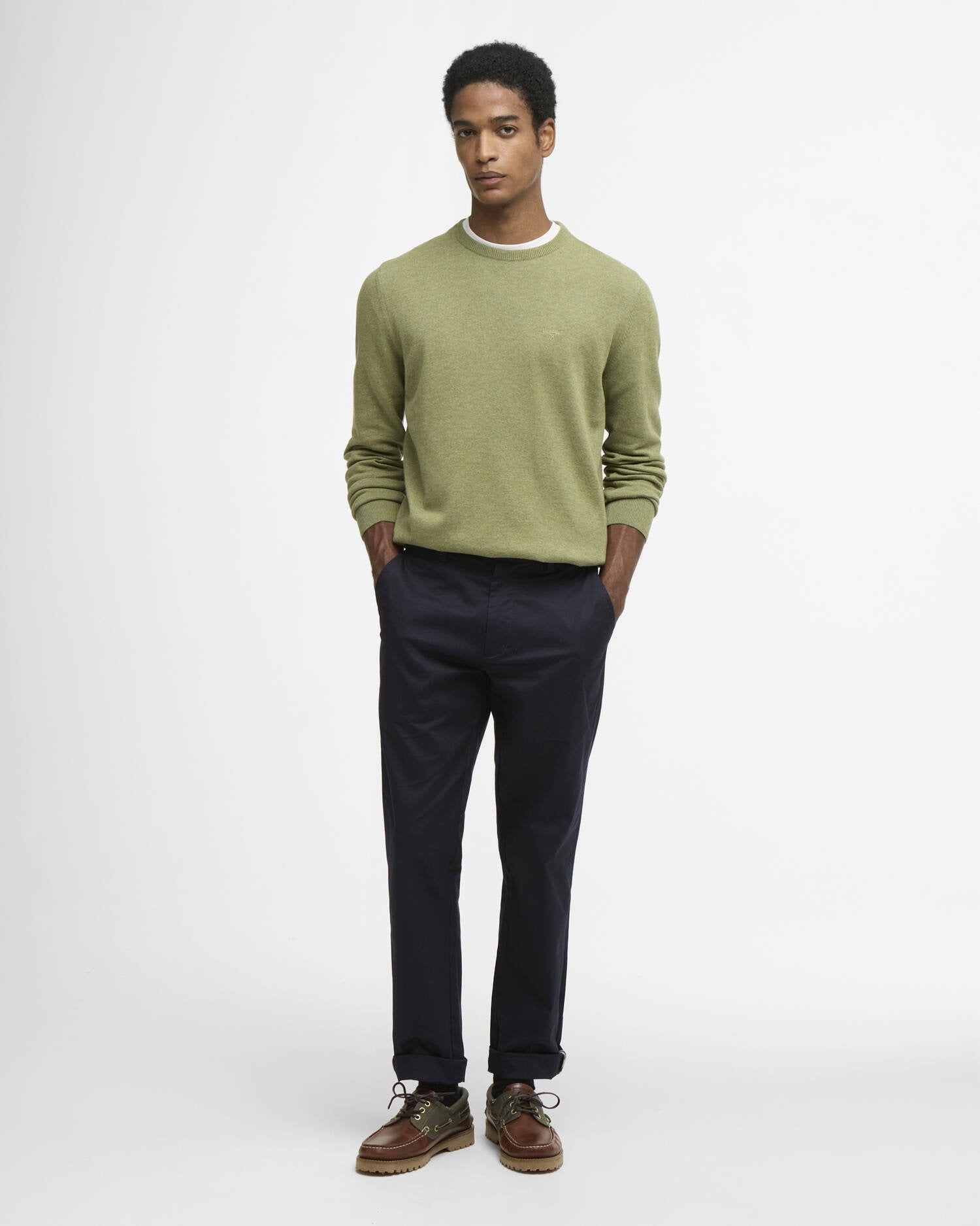 Young Ideas/Henmores - Pima Cotton Crew Neck Sweater - BR38 Umber - M