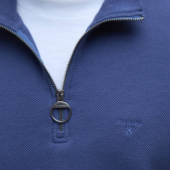 Young Ideas/Henmores - Pique Interlock Half Zip Sweatshirt - BU74 Oceana - S