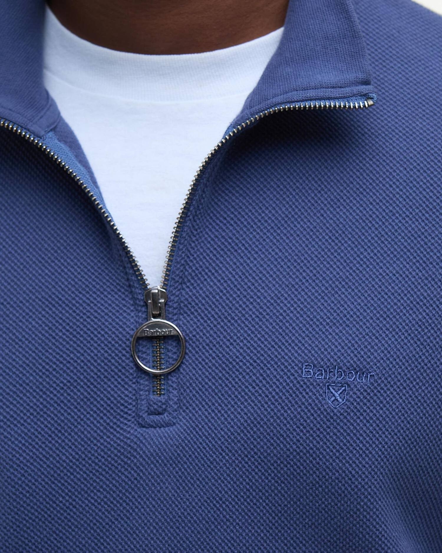 Young Ideas/Henmores - Pique Interlock Half Zip Sweatshirt - BU74 Oceana - S