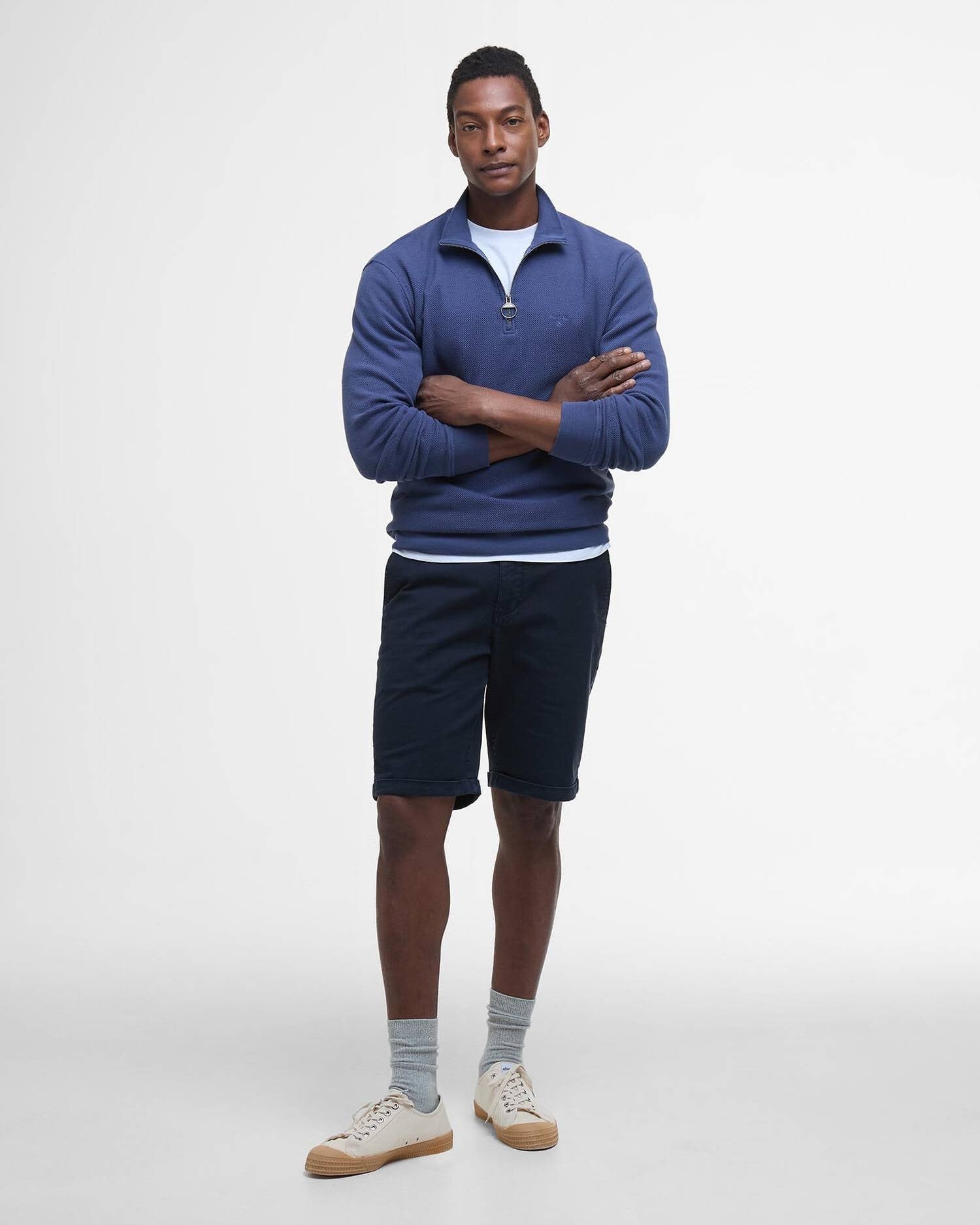 Young Ideas/Henmores - Pique Interlock Half Zip Sweatshirt - BU74 Oceana - S