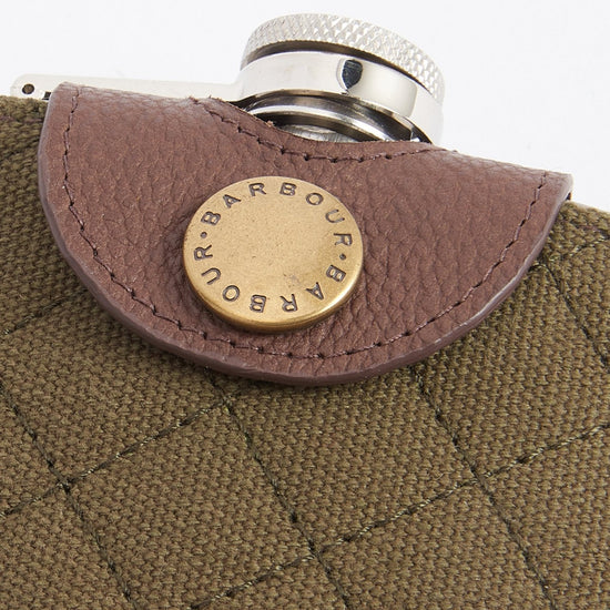 Young Ideas/Henmores - Quilted Padbury Hip Flask - BR71 Dark Brown/Olive - OS