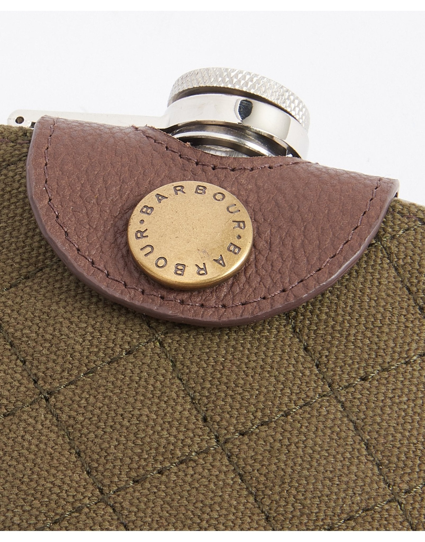 Young Ideas/Henmores - Quilted Padbury Hip Flask - BR71 Dark Brown/Olive - OS