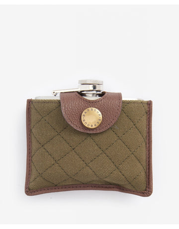 Young Ideas/Henmores - Quilted Padbury Hip Flask - BR71 Dark Brown/Olive - OS