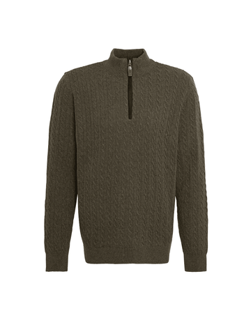 Young Ideas/Henmores - Ramsden Half Zip Knitted Jumper - GN61 Ivy Green - M