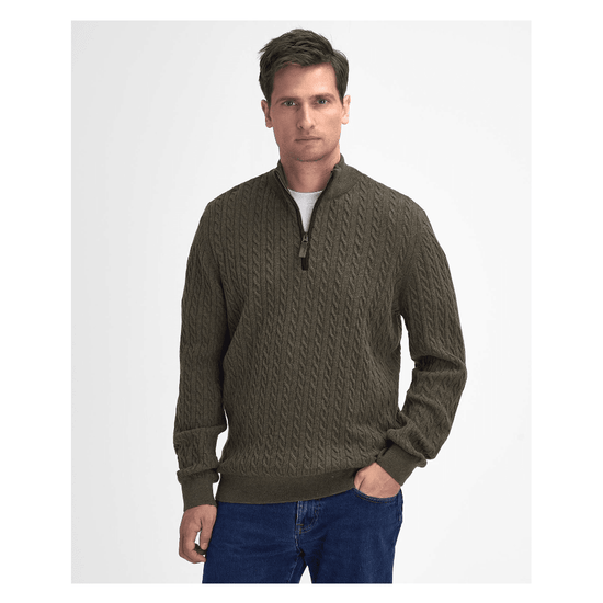 Young Ideas/Henmores - Ramsden Half Zip Knitted Jumper - GN61 Ivy Green - M