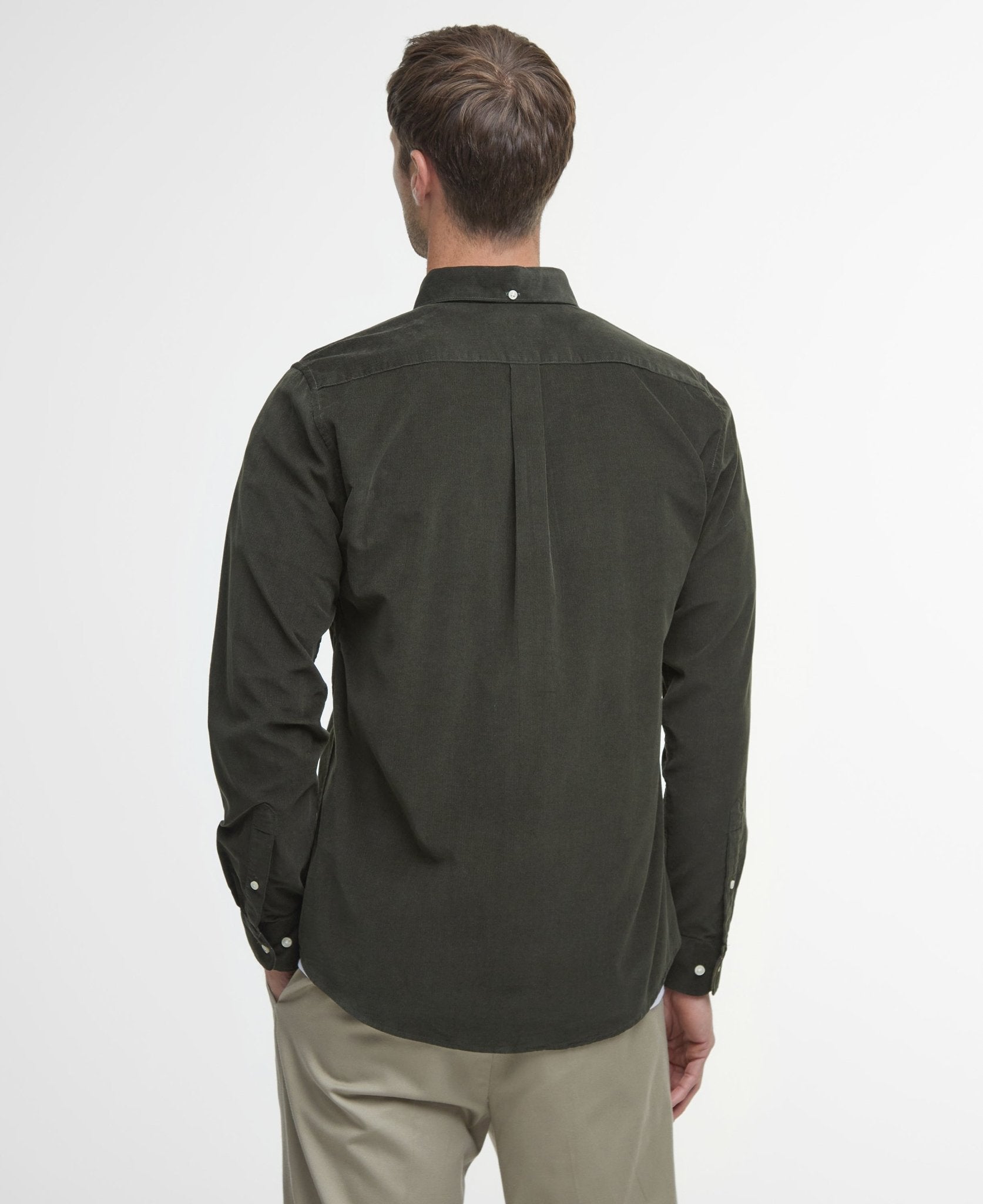 Young Ideas & Henmores -Ramsey Tailored Cord Shirt -GN91 Forest -L