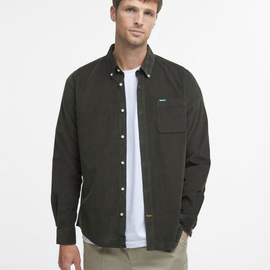 Young Ideas & Henmores -Ramsey Tailored Cord Shirt -GN91 Forest -L