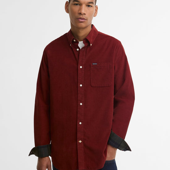 Young Ideas & Henmores -Ramsey Tailored Cord Shirt -GN91 Forest -L