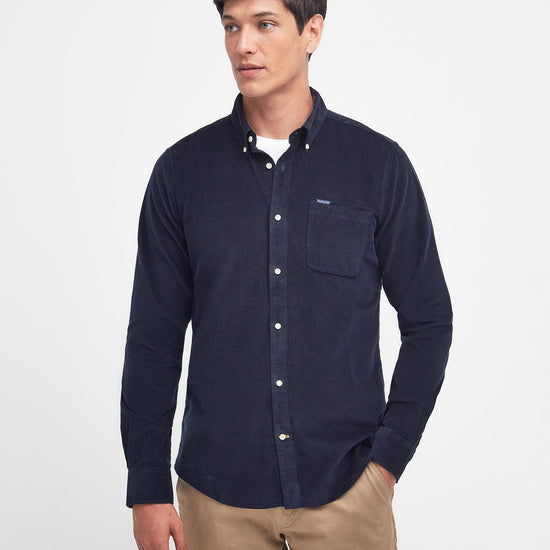 Young Ideas & Henmores -Ramsey Tailored Cord Shirt -GN91 Forest -L