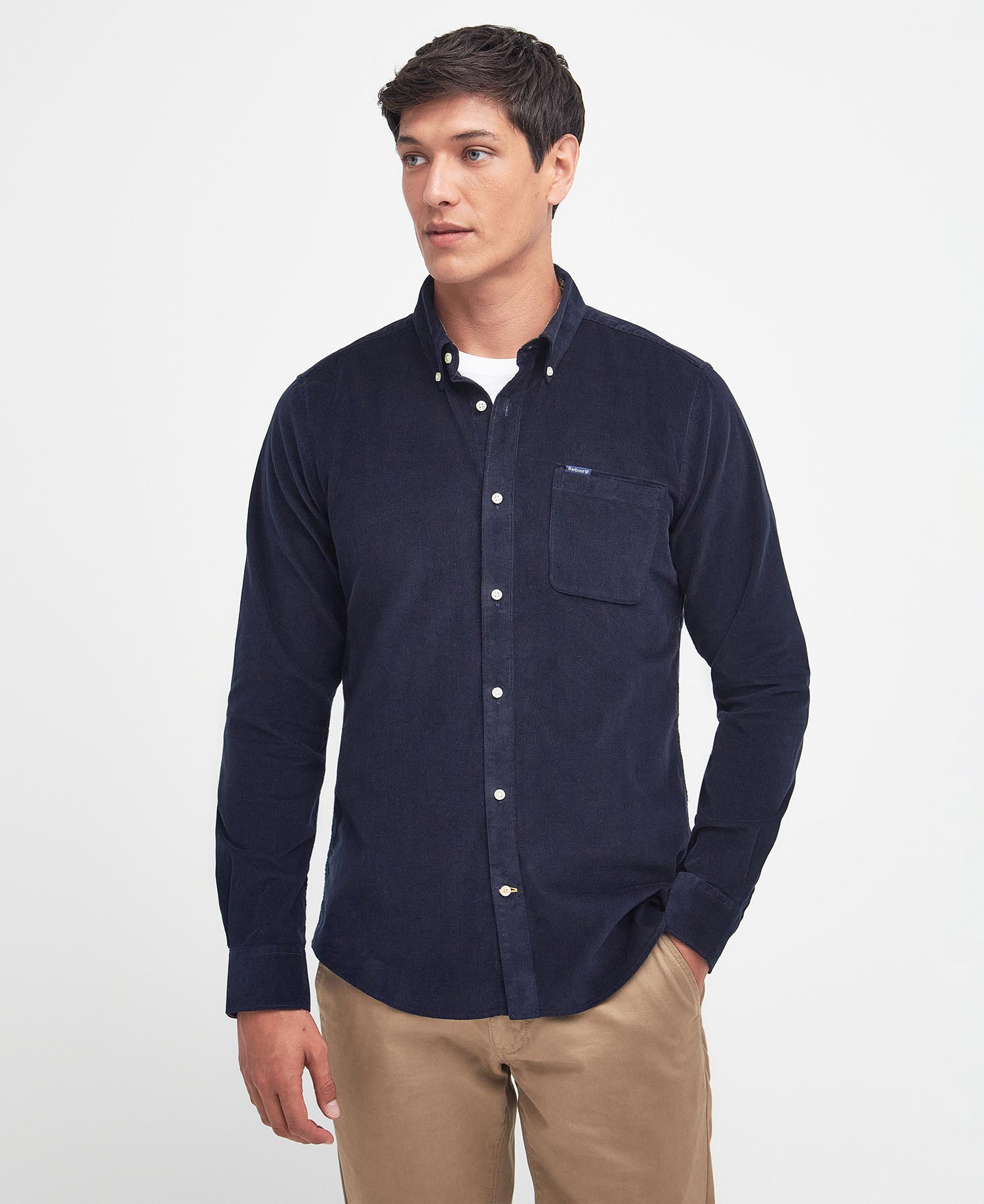 Young Ideas & Henmores -Ramsey Tailored Cord Shirt -GN91 Forest -L