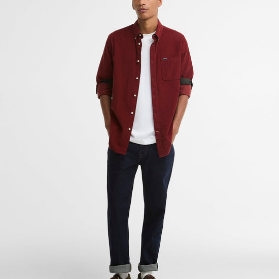 Young Ideas & Henmores -Ramsey Tailored Cord Shirt -GN91 Forest -L