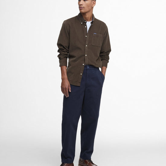 Young Ideas & Henmores -Ramsey Tailored Cord Shirt -GN91 Forest -L
