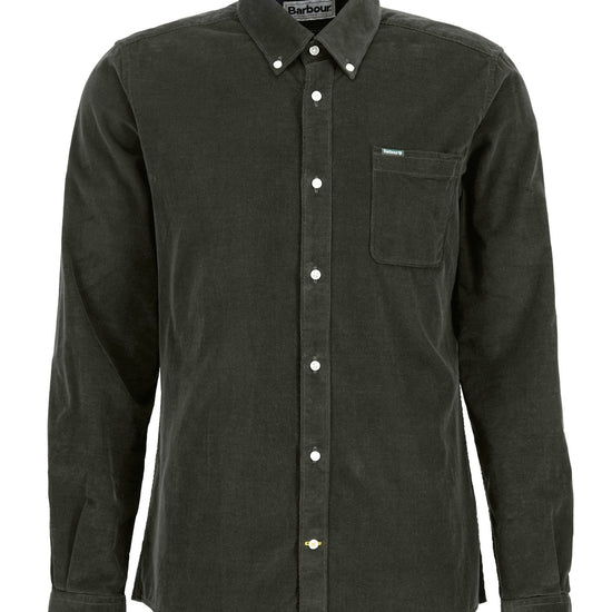 Young Ideas & Henmores -Ramsey Tailored Cord Shirt -GN91 Forest -L