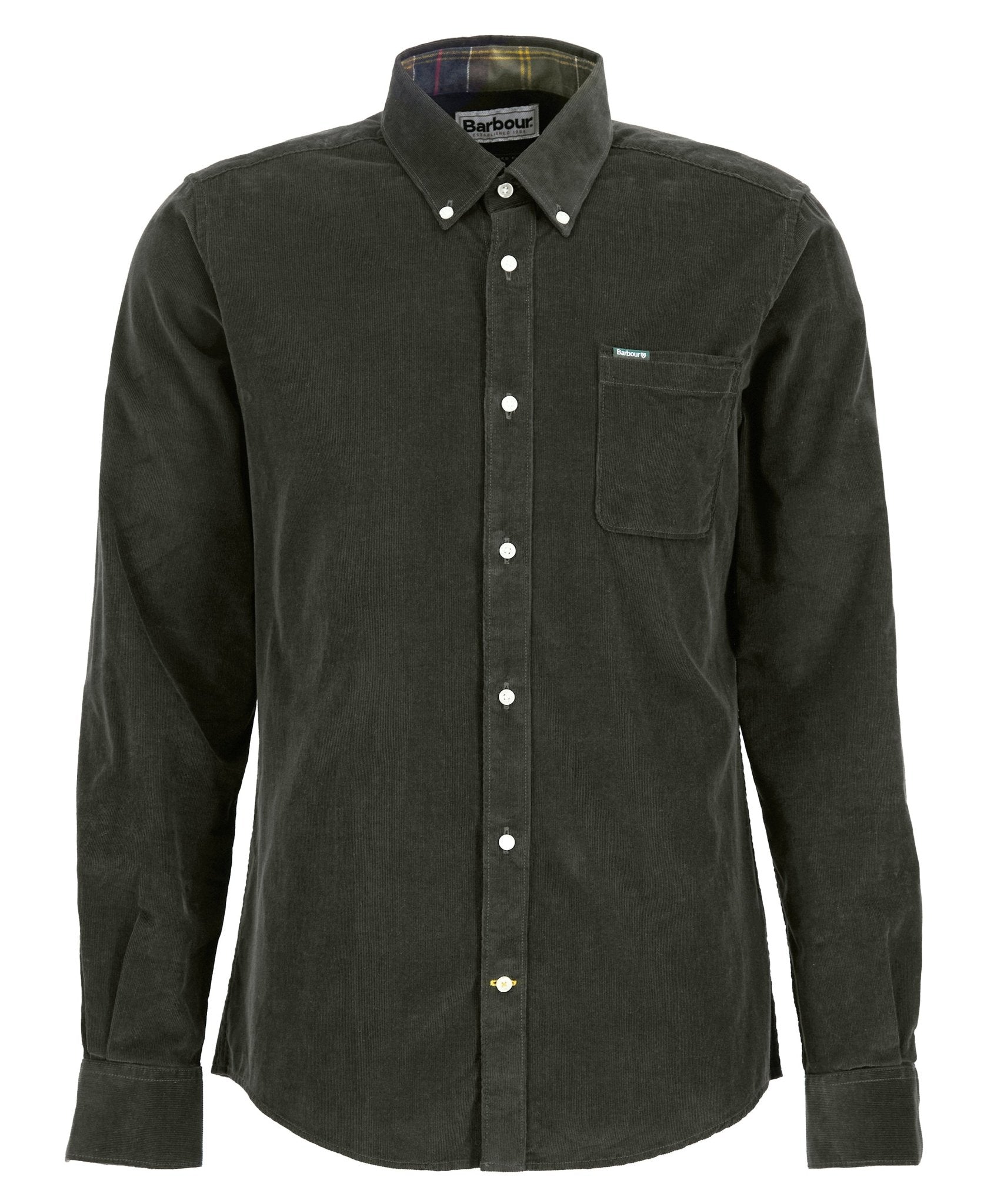 Young Ideas & Henmores -Ramsey Tailored Cord Shirt -GN91 Forest -L