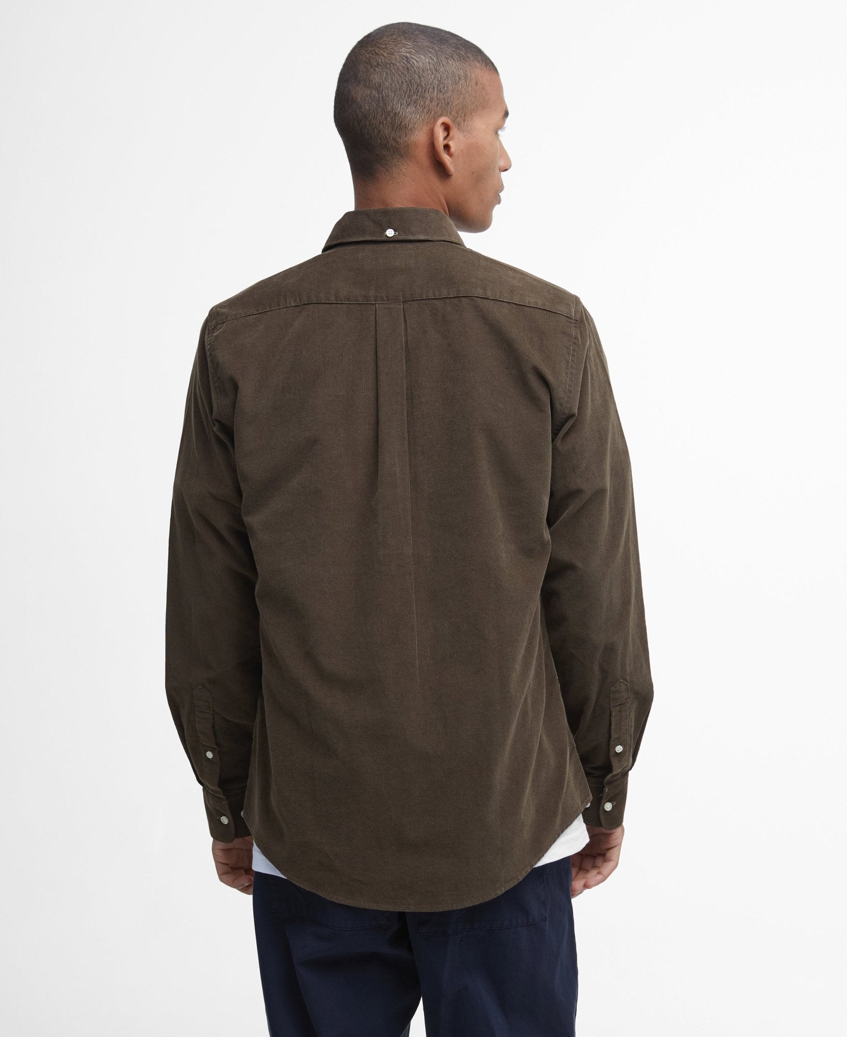Young Ideas & Henmores -Ramsey Tailored Cord Shirt -GN91 Forest -L