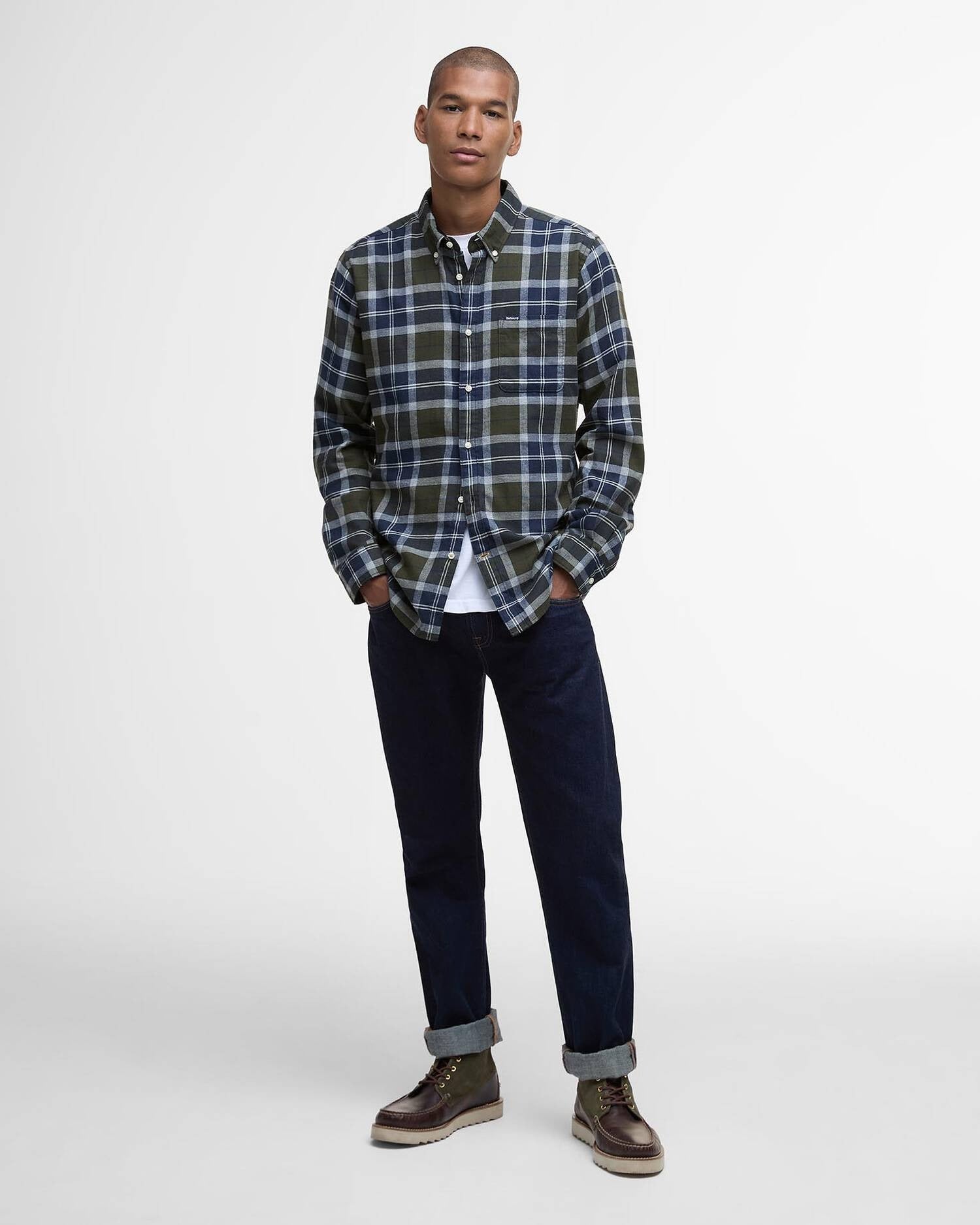 Young Ideas/Henmores - Rasay Tartan Tailored Shirt - Fernwood Tartan - M