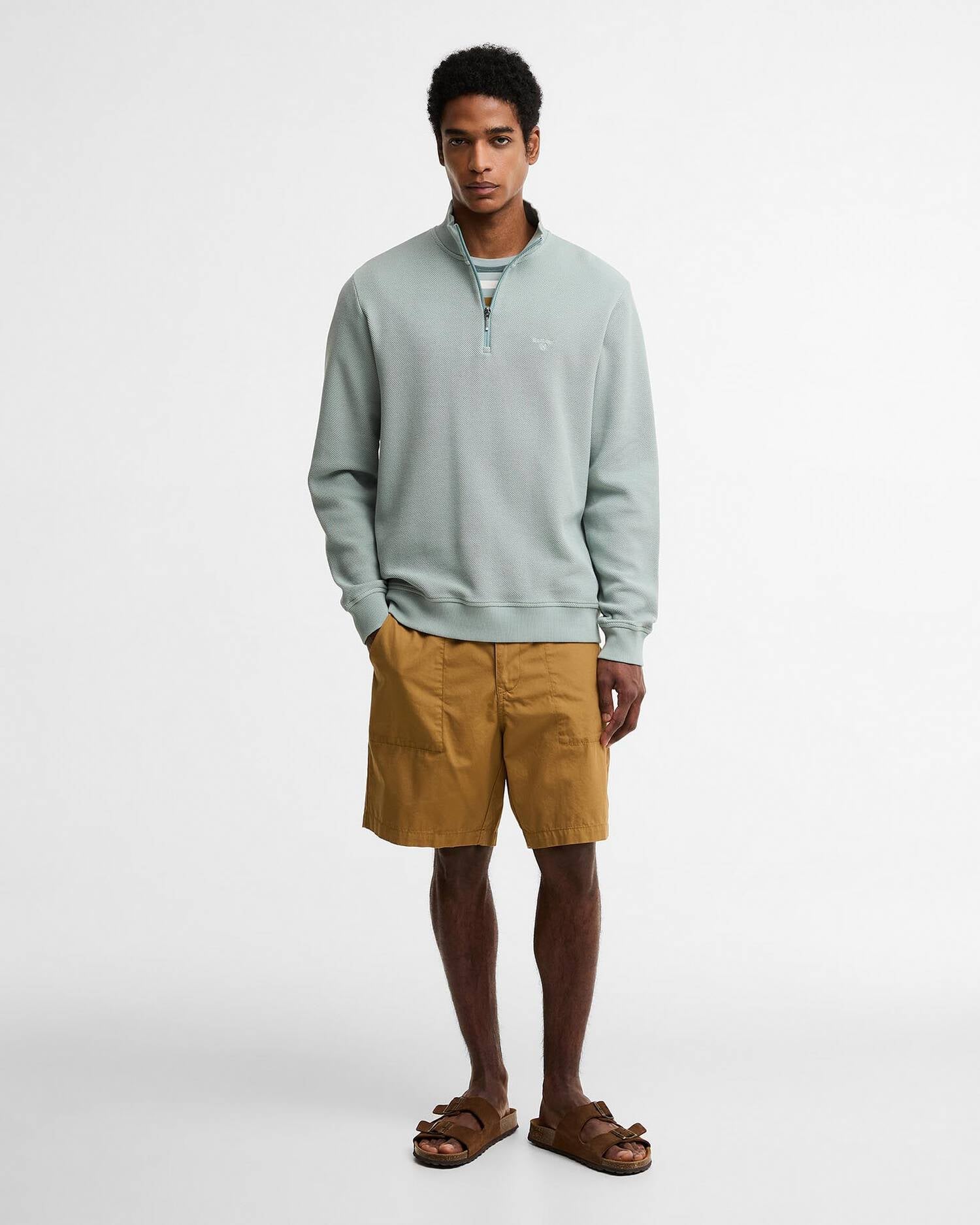Young Ideas & Henmores - Ravensworth Half Zip Sweatshirt - TE13 Dusty Slate - M