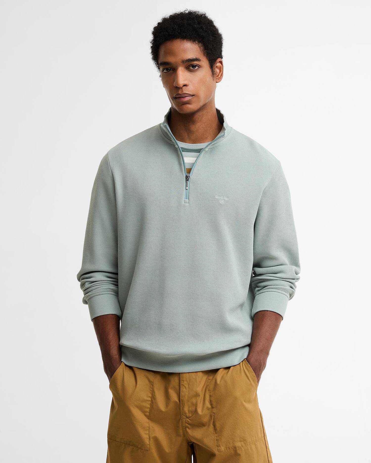 Young Ideas & Henmores - Ravensworth Half Zip Sweatshirt - TE13 Dusty Slate - M